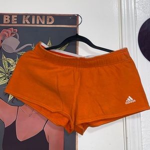 orange adidas shorts